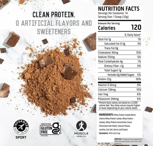 Ascent 100% Whey, Native Whey Protein Blend, Chocolate, 4.25 lbs